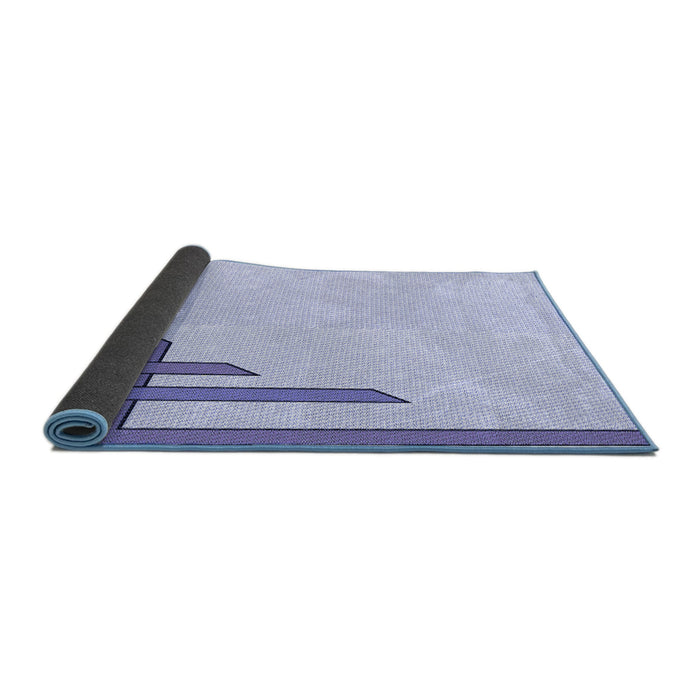Thickness of Patterned Lavender Blue Rug, pat842blu