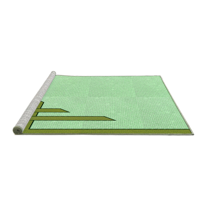 Sideview of Machine Washable Transitional Green Rug, wshpat842grn