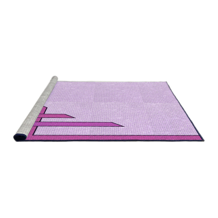 Sideview of Machine Washable Transitional Purple Rug, wshpat842pur