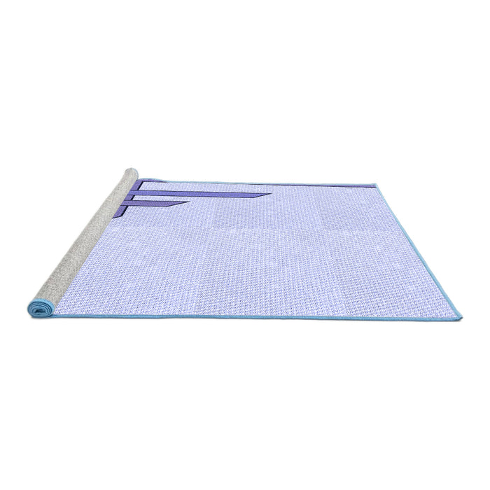 Sideview of Machine Washable Transitional Lavender Blue Rug, wshpat843blu