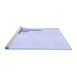 Sideview of Machine Washable Transitional Lavender Blue Rug, wshpat843blu