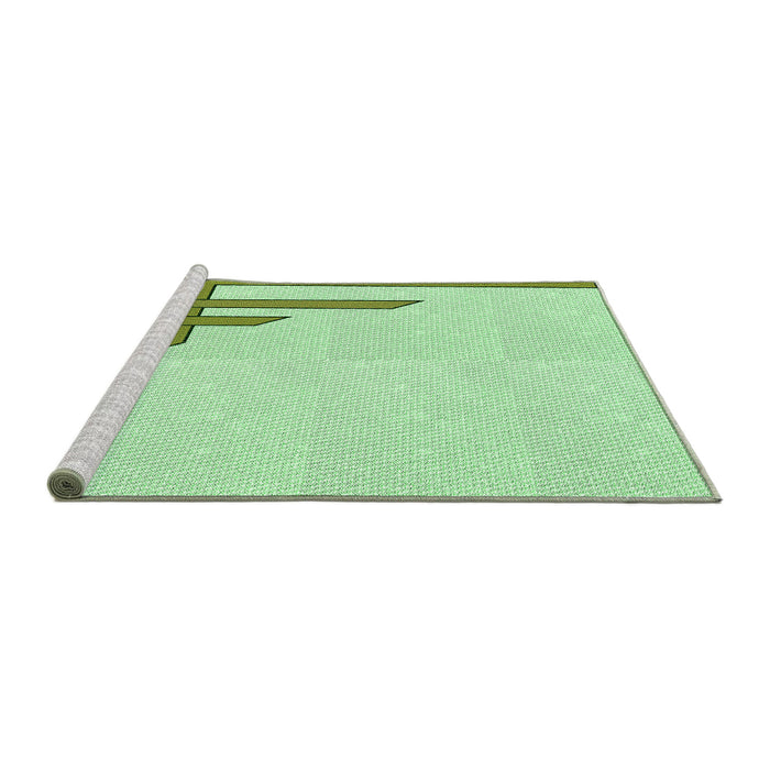Sideview of Machine Washable Transitional Green Rug, wshpat843grn