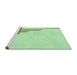 Sideview of Machine Washable Transitional Green Rug, wshpat843grn