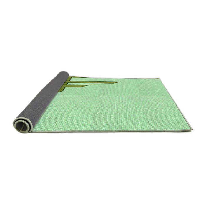 Thickness of Patterned Green Rug, pat843grn