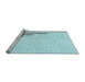 Sideview of Machine Washable Transitional Koi Blue Rug, wshpat843lblu