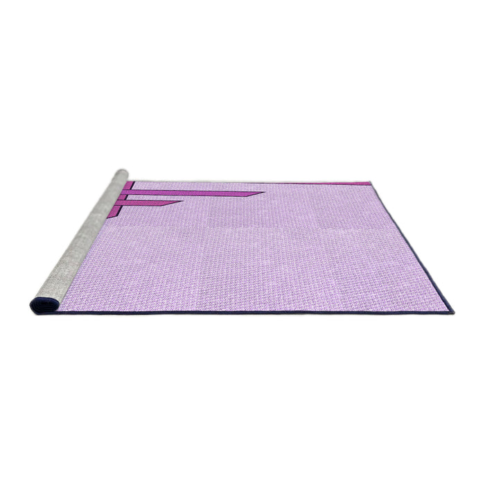 Sideview of Machine Washable Transitional Purple Rug, wshpat843pur