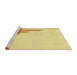 Sideview of Machine Washable Transitional Sun Yellow Rug, wshpat843yw