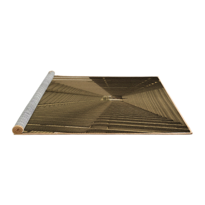 Sideview of Machine Washable Transitional Light Brown Rug, wshpat844brn