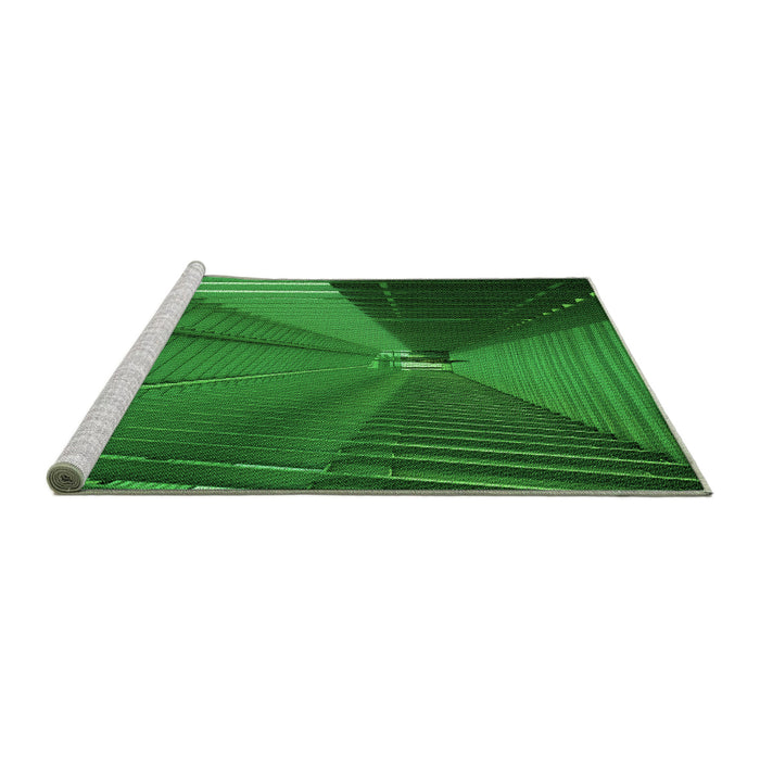 Sideview of Machine Washable Transitional Dark Green Rug, wshpat844grn