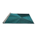Sideview of Machine Washable Transitional Dark Turquoise Green Rug, wshpat844lblu