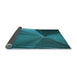 Thickness of Patterned Dark Turquoise Green Rug, pat844lblu