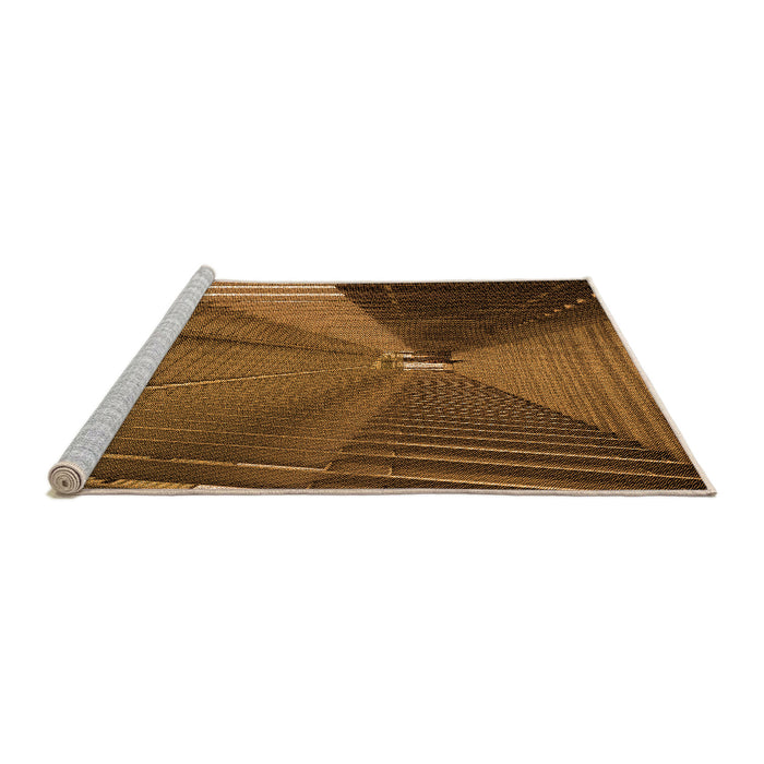 Sideview of Machine Washable Transitional Red Brown Rug, wshpat844org