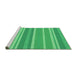 Sideview of Machine Washable Transitional Neon Green Rug, wshpat845grn