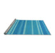 Sideview of Machine Washable Transitional Bright Turquoise Blue Rug, wshpat845lblu