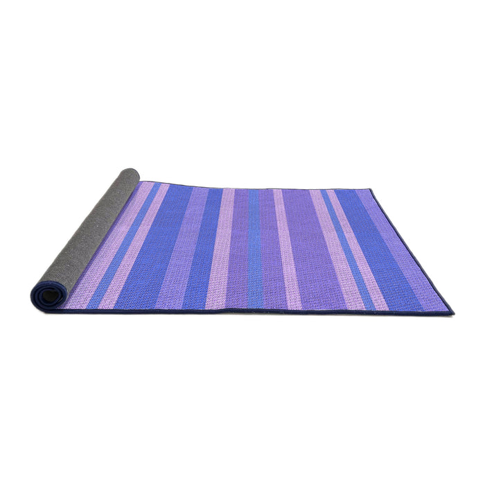 Thickness of Patterned Light Slate Blue Rug, pat845pur