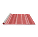 Sideview of Machine Washable Transitional Ruby Red Rug, wshpat845rd