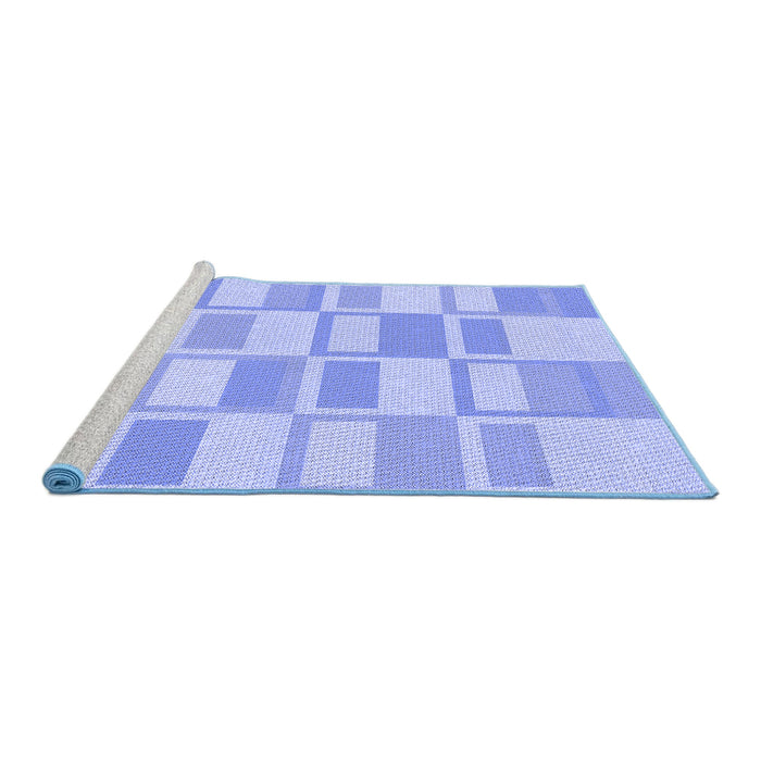 Sideview of Machine Washable Transitional Sky Blue Rug, wshpat846blu