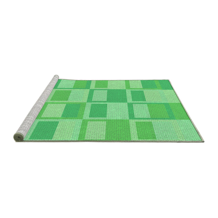 Sideview of Machine Washable Transitional Green Rug, wshpat846grn