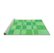 Sideview of Machine Washable Transitional Green Rug, wshpat846grn