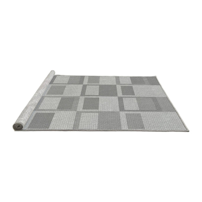 Sideview of Machine Washable Transitional Platinum Silver Gray Rug, wshpat846gry