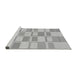 Sideview of Machine Washable Transitional Platinum Silver Gray Rug, wshpat846gry