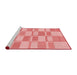 Sideview of Machine Washable Transitional Pastel Pink Rug, wshpat846rd