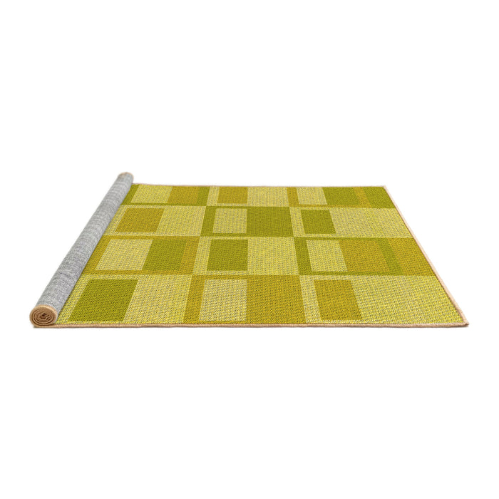 Sideview of Machine Washable Transitional Golden Yellow Rug, wshpat846yw