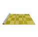 Sideview of Machine Washable Transitional Golden Yellow Rug, wshpat846yw