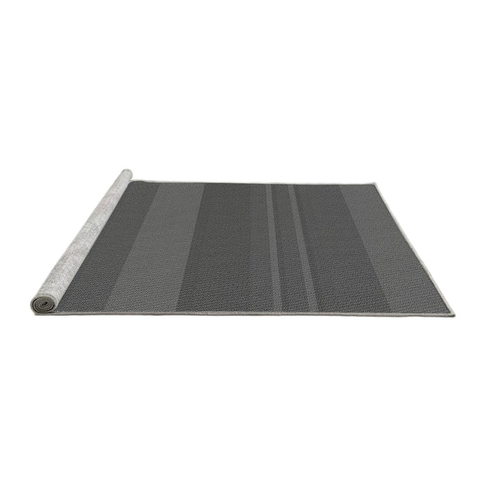 Sideview of Machine Washable Transitional Silver Gray Rug, wshpat847gry