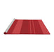 Sideview of Machine Washable Transitional Red Rug, wshpat847rd