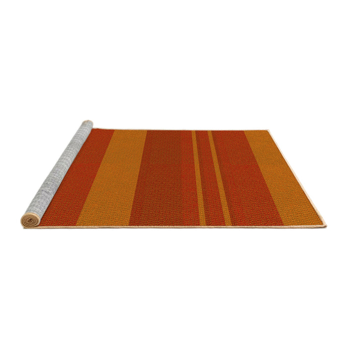 Sideview of Machine Washable Transitional Orange Red Orange Rug, wshpat847yw
