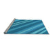 Sideview of Machine Washable Transitional Blue Rug, wshpat848lblu
