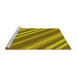 Sideview of Machine Washable Transitional Dark Yellow Green Rug, wshpat848yw