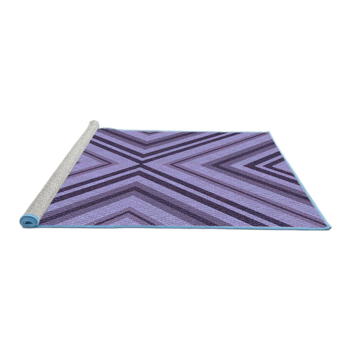 Sideview of Machine Washable Transitional Purple Mimosa Purple Rug, wshpat849blu