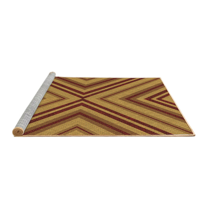 Sideview of Machine Washable Transitional Tomato Red Rug, wshpat849brn