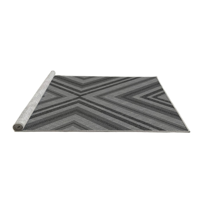Sideview of Machine Washable Transitional Gray Rug, wshpat849gry