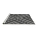 Sideview of Machine Washable Transitional Gray Rug, wshpat849gry