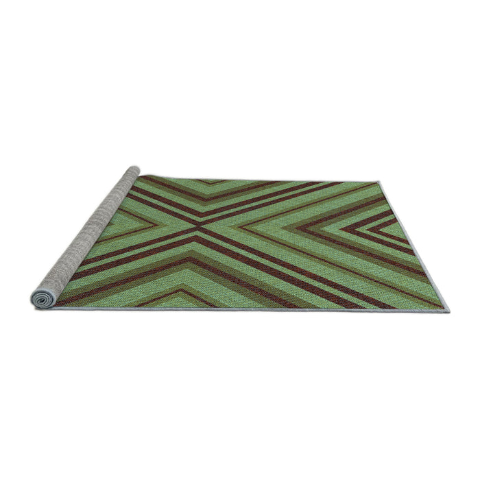 Sideview of Machine Washable Transitional Green Rug, wshpat849lblu