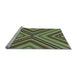 Sideview of Machine Washable Transitional Green Rug, wshpat849lblu