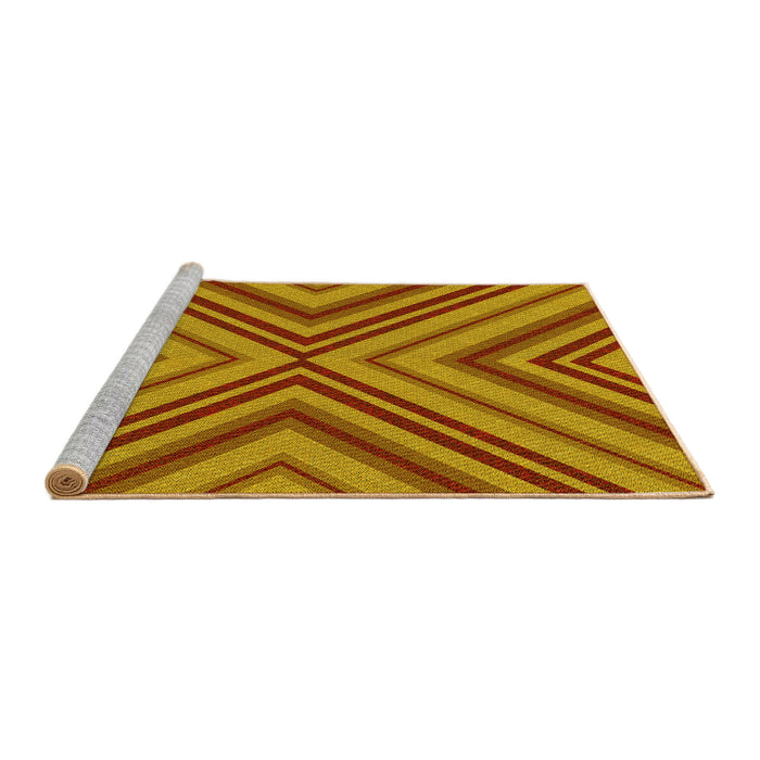 Sideview of Machine Washable Transitional Mahogany Brown Rug, wshpat849yw