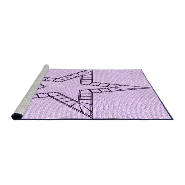 Sideview of Machine Washable Transitional Orchid Purple Rug, wshpat85pur