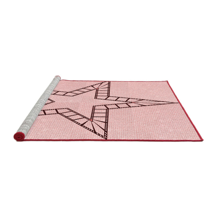 Sideview of Machine Washable Transitional Pink Rug, wshpat85rd
