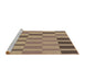 Sideview of Machine Washable Transitional Brown Sand Brown Rug, wshpat850brn