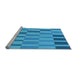 Sideview of Machine Washable Transitional Neon Blue Rug, wshpat850lblu