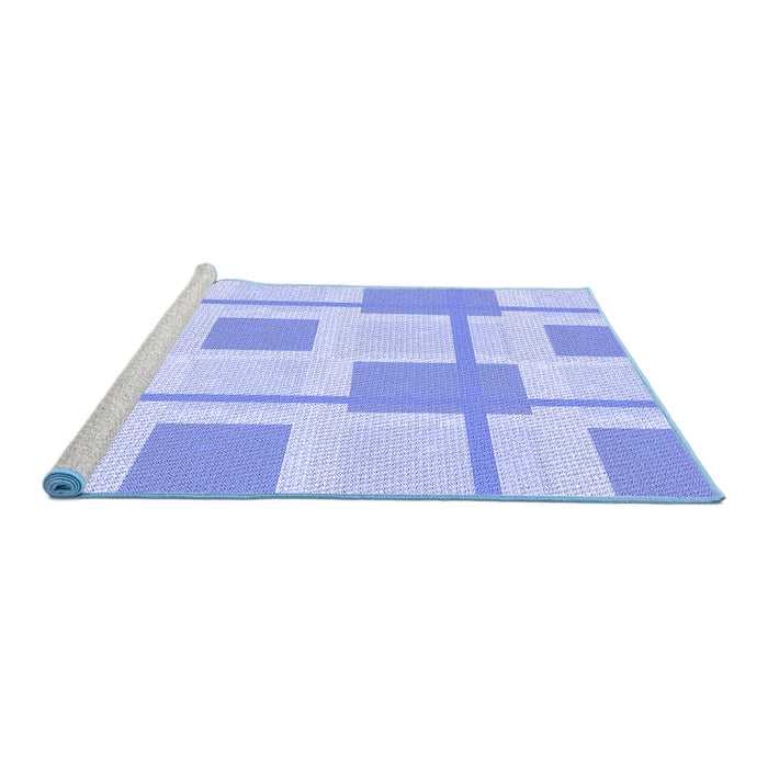 Sideview of Machine Washable Transitional Sky Blue Rug, wshpat851blu