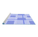 Sideview of Machine Washable Transitional Sky Blue Rug, wshpat851blu