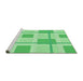 Sideview of Machine Washable Transitional Jade Green Rug, wshpat851grn