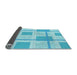 Thickness of Patterned Bright Turquoise Blue Rug, pat851lblu