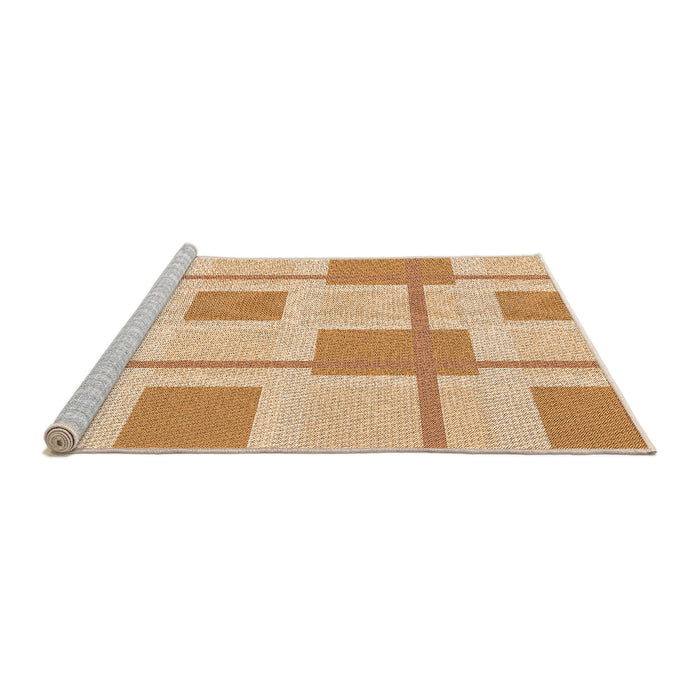 Sideview of Machine Washable Transitional Brown Gold Rug, wshpat851org