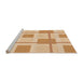 Sideview of Machine Washable Transitional Brown Gold Rug, wshpat851org